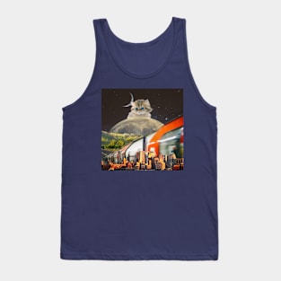 Metropolitan Dreams: A Surreal Collage to Wanderlust Tank Top